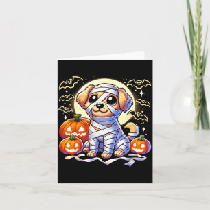 Adorable Puppy Wrapped Mummy Halloween Cute Dog Card
