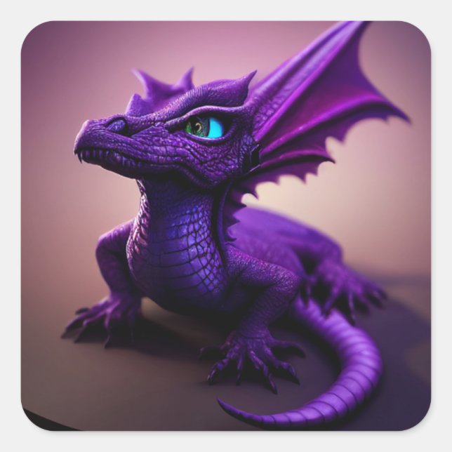 Adorable purple baby dragon stickers (Front)