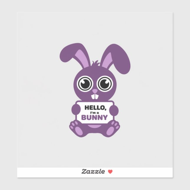 Adorable Purple Bunny: Say Hello! (Sheet)