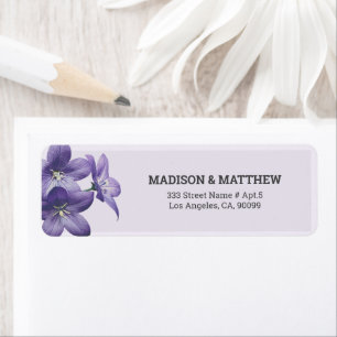 Adorable Purple Flowers Label