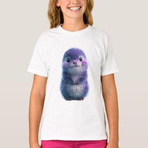 Adorable Purple Fluffy Creature Kids T-Shirt