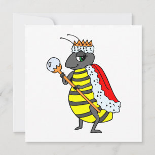 Adorable Queen Bee Cartoon Invitation