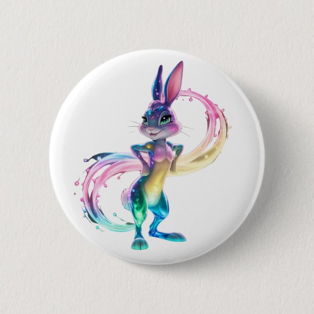 Adorable Rabbit 6 Cm Round Badge (Front)