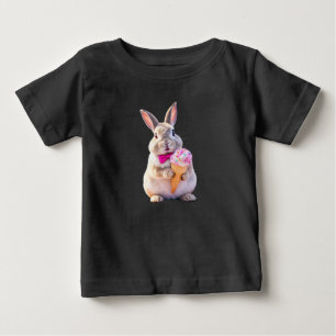 Adorable Rabbit Eating Ice Cream Baby T-Shirt