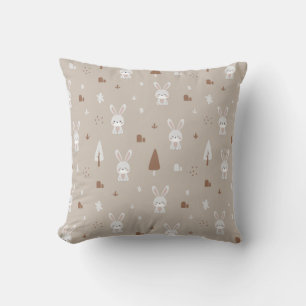 Adorable Rabbit Pattern Throw Pillow