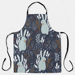 Adorable Rabbits: Forest Seamless Pattern Apron