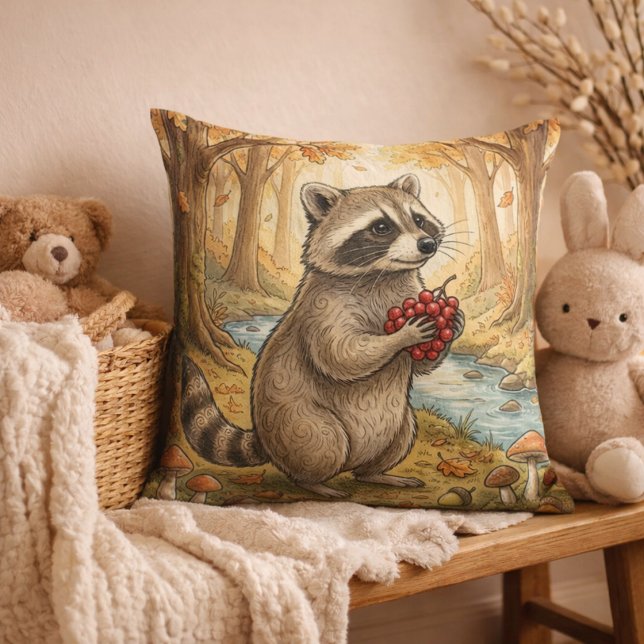 Adorable Raccoon Forest Animals  Cushion (Creator Uploaded)