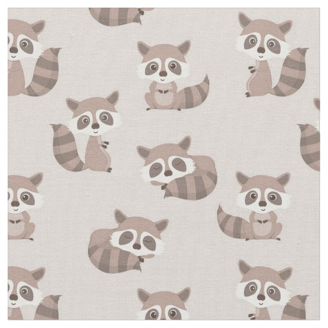 Adorable raccoons fabric (Close Up)