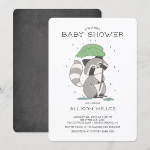 Adorable Racoon Baby Shower Invitation