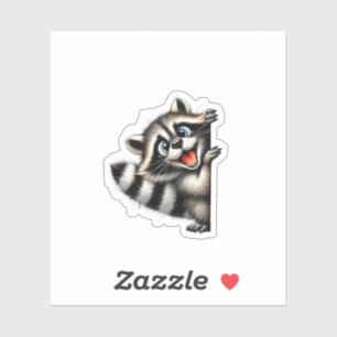 Adorable Racoon Christmas Peek - Cute Holiday Gif