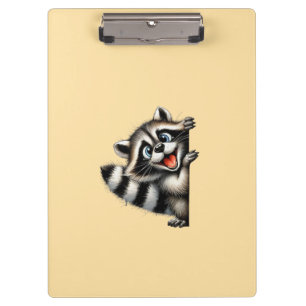 Adorable Racoon Christmas Peek - Cute Holiday Gif Clipboard