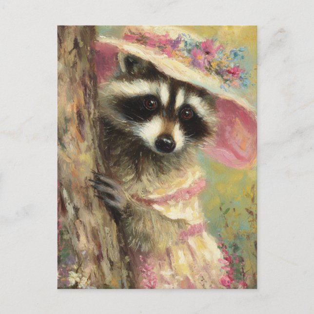Adorable Racoon in a Dress Postcard (Front)