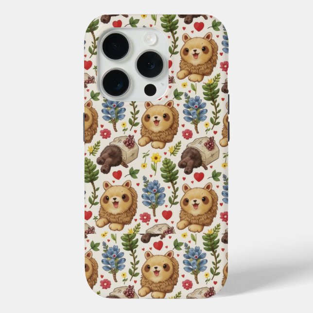 adorable racoon iPhone 15 PRO case (Back)