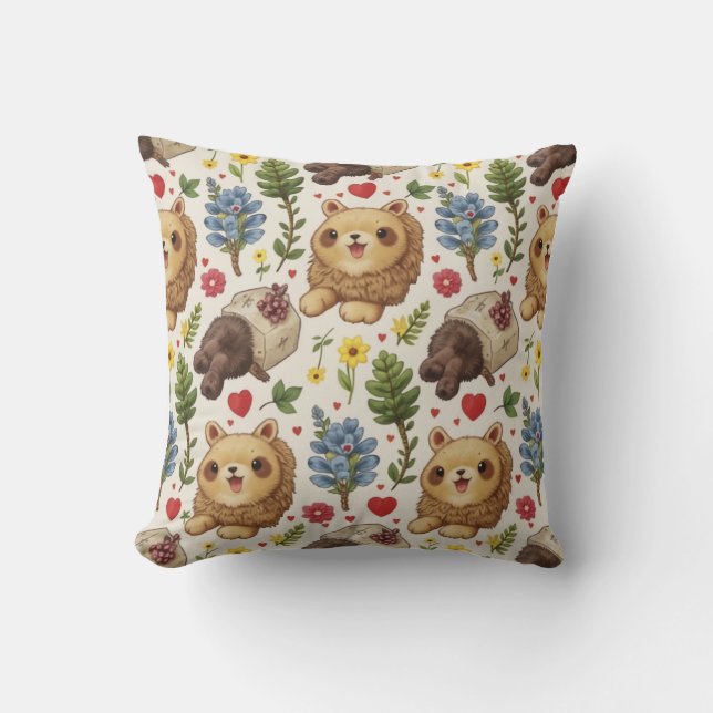 adorable racoon pillow cushion (Front)