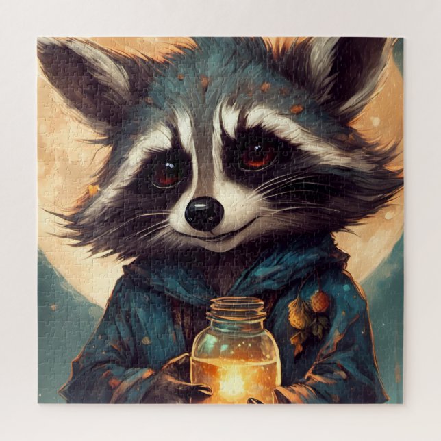 Adorable Racoon With a Magic Potion Jigsaw Puzzle (Vertical)