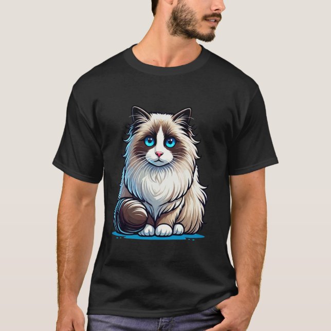 Adorable Ragdoll Cat Design T-Shirt (Front)