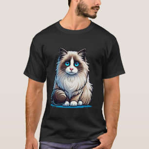 Adorable Ragdoll Cat Design T-Shirt