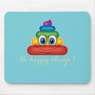 Adorable  Rainbow Poop Emoji Mouse Mat