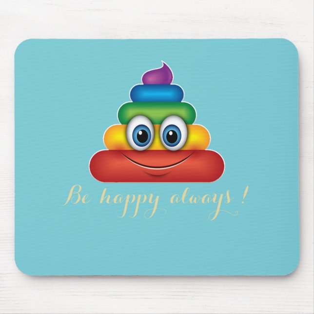 Adorable  Rainbow Poop Emoji Mouse Mat (Front)