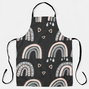 Adorable rainbow seamless pattern in trendy Scandi Apron