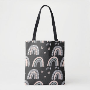 Adorable rainbow seamless pattern in trendy Scandi Tote Bag