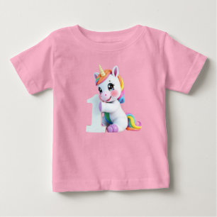 Adorable Rainbow Unicorn Magical Fantasy  Baby T-Shirt