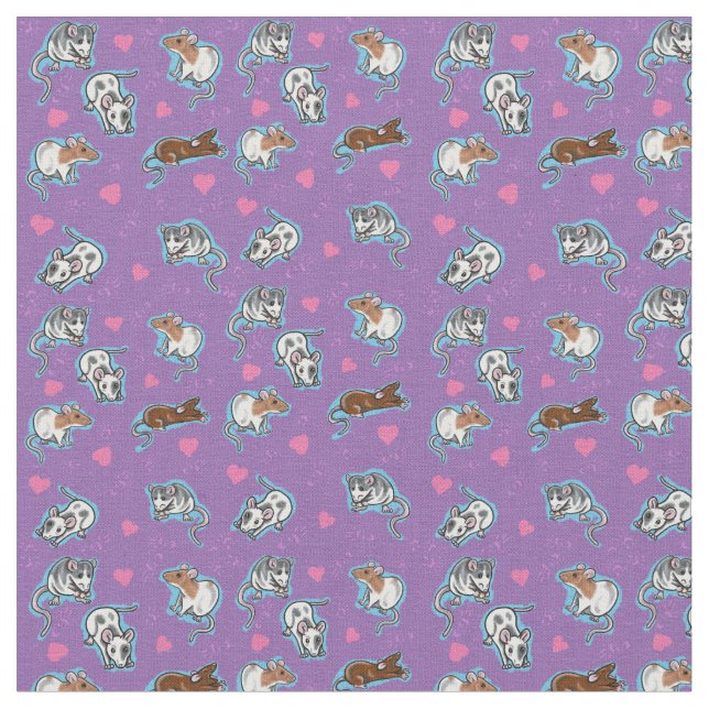 Adorable rat print fabric (Close Up)