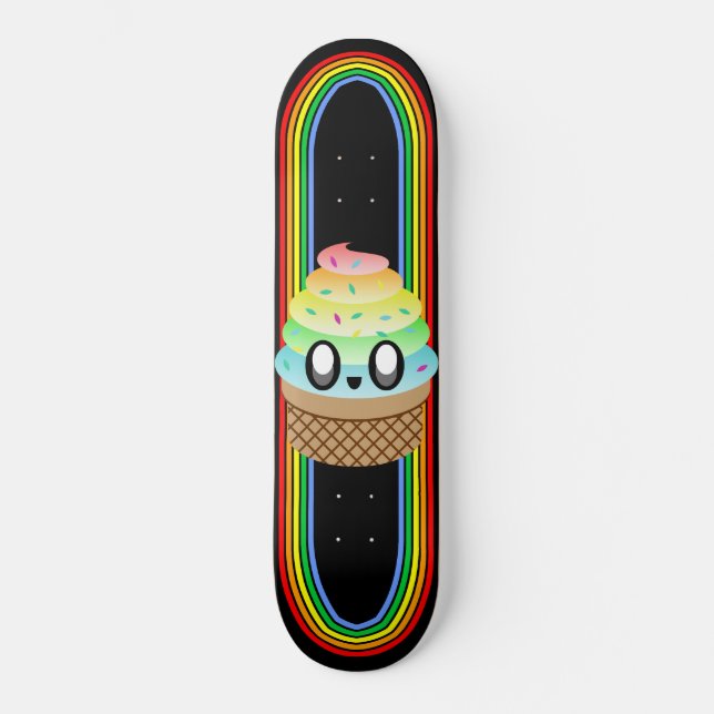 Adorable Rave Ice Cream Cone Skateboard (Front)