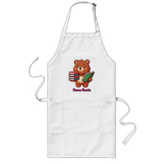 Adorable Reading Bear with Books Long Apron