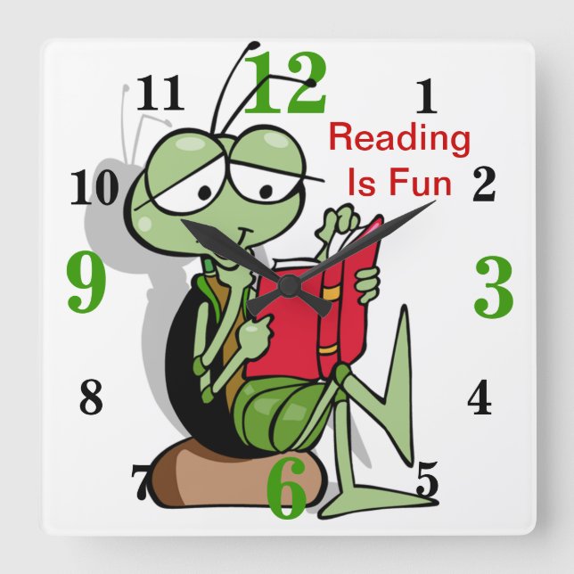 Adorable Reading Is Fun Clock For Kids (Front)