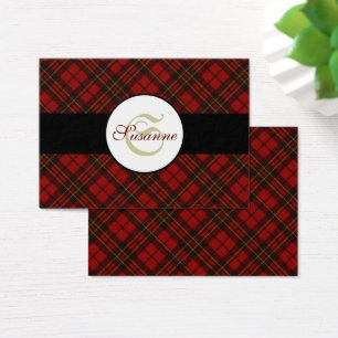 Adorable Red Christmas tartan Monogram