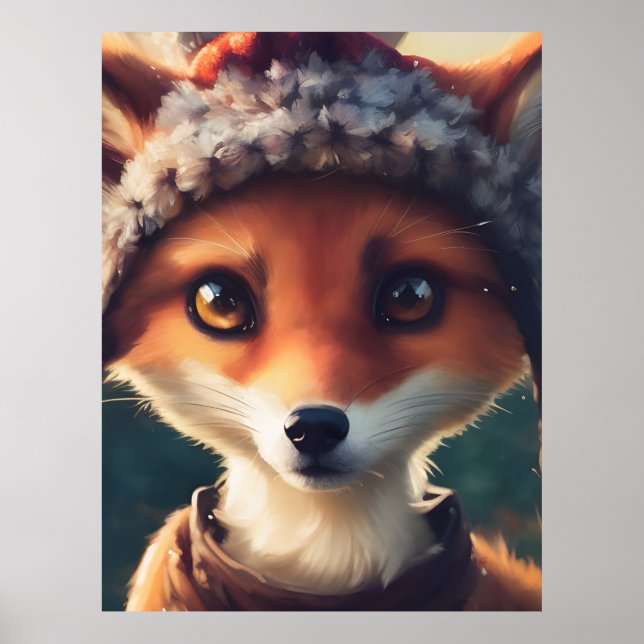 Adorable Red Fox Poster (Front)