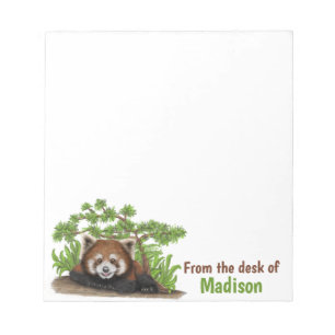 Adorable Red Panda Kids Personalised Notepad