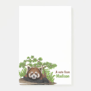 Adorable Red Panda Kids Personalised Post-it Notes