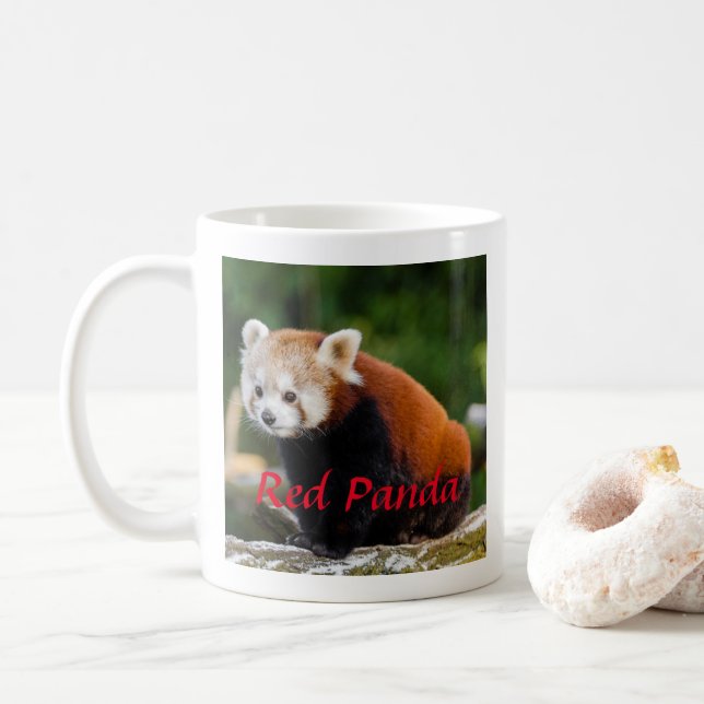 Adorable Red Panda Photography Coffee Mug (With Donut)