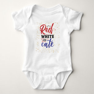 Adorable Red, White and Cute - Fireworks Baby Bodysuit