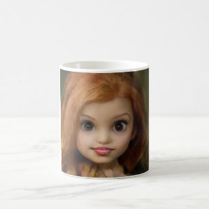 Adorable redhead doll model ginger coffee mug