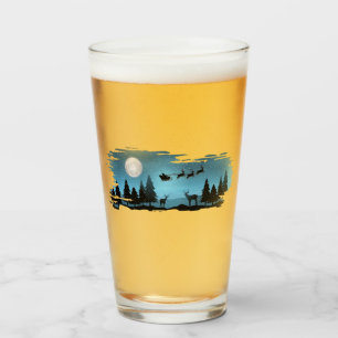 Adorable Reindeer At Night Glass