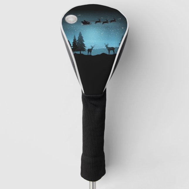 Adorable Reindeer At Night Golf Head Cover (Front)