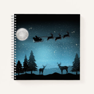 Adorable Reindeer At Night Notebook