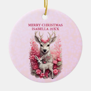 Adorable Reindeer Customisable Christmas Ornament
