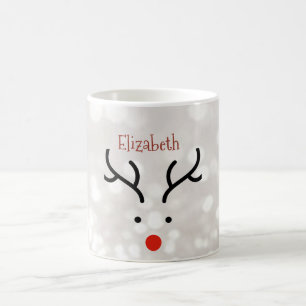 Adorable Reindeer Face,Bokeh Coffee Mug