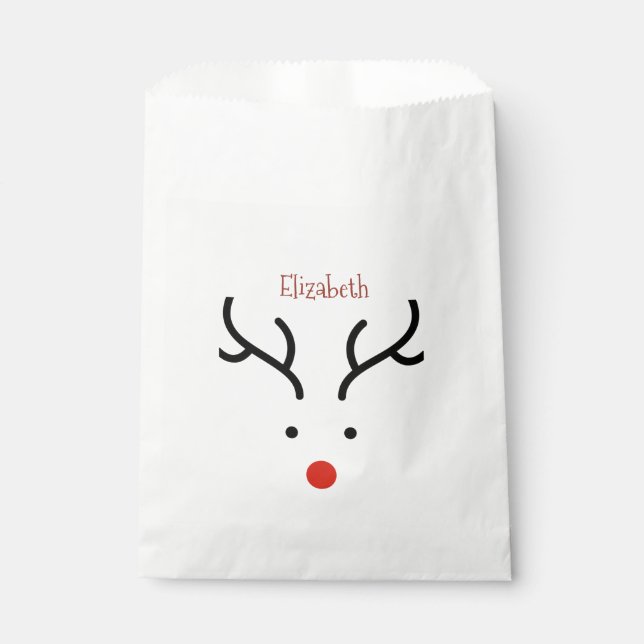 Adorable Reindeer Face,Bokeh   Favour Bags (Front)