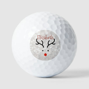 Adorable Reindeer Face,Bokeh    Golf Balls