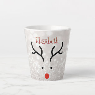 Adorable Reindeer Face,Bokeh  Latte Mug