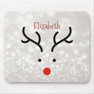 Adorable Reindeer Face,Bokeh Mouse Mat