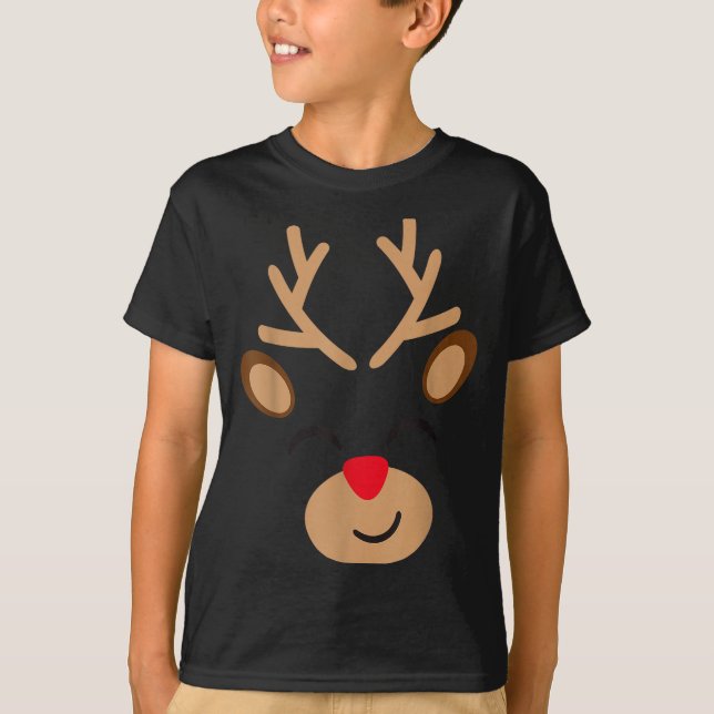 Adorable Reindeer Holiday Graphic - Festive Christ T-Shirt (Front)