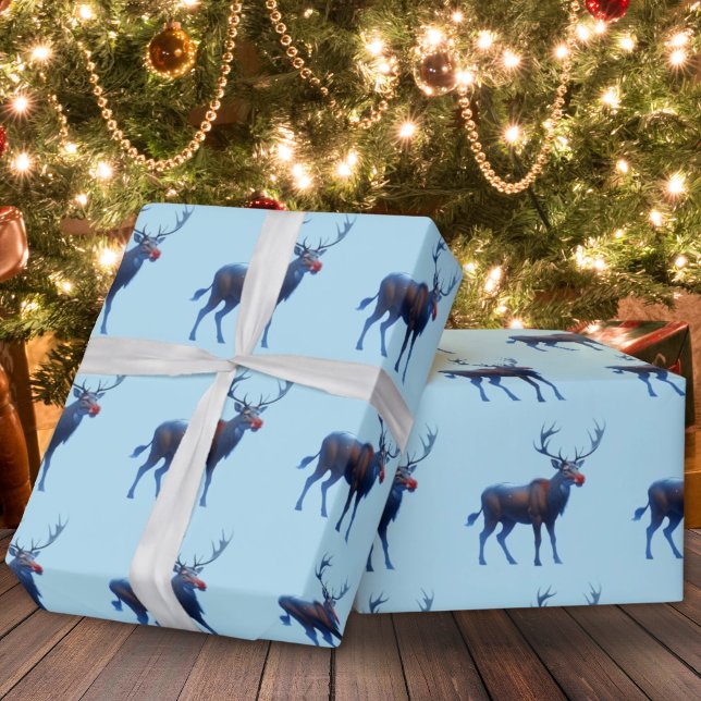 Adorable Reindeer Winter Wonderland Holiday Wrapping Paper (Creator Uploaded)