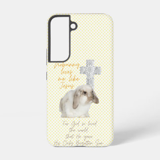 Adorable Religious Yellow Dot Bunny Floral Cross Samsung Galaxy Case