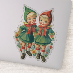 Adorable Retro Christmas Elves